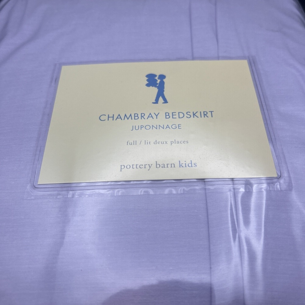 Pottery Barn Kids Chambray Percale Full Bed Skirt - Vintage New Lilac Purple